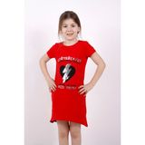 Toontoy K-136 6 Yaş Kırmızı Keep Away Baskı Kız Çocuk Elbise