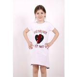 Toontoy K-137 7 Yaş Beyaz Keep Away Baskı Kız Çocuk Elbise