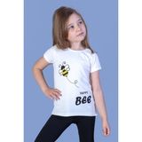 Toontoy Kids Arı Baskılı Ekru Kız Çocuk T-shirt
