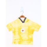 Toontoy Kids Batik Desenli Papatya Baskılı Sarı Kız Çocuk T-shirt