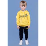 Toontoy Kids Erkek Çocuk Kapüşonlu Baskılı Eşofman Takımı - 1 Yaş - Sarı