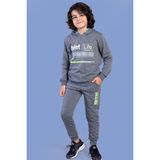 Toontoy Kids Erkek Çocuk Kapüşonlu Baskılı Eşofman Takımı - 6 - 7 Yaş - Antrasit Melanj