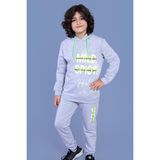Toontoy Kids Erkek Çocuk Kapüşonlu Baskılı Eşofman Takımı - 8 - 9 Yaş - Gri Melanj