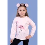 Toontoy Kids Flamingo Baskılı Pudra Kız Çocuk T-shirt