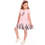 Toontoy Kids Kız Bebek Baskılı Elbise - 9 Ay - Pembe