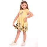 Toontoy Kids Kız Bebek Baskılı Elbise - 9 Ay - Sarı