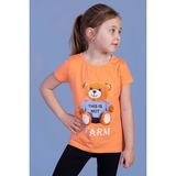 Toontoy Kids Kız Çocuk Ayıcık Baskılı Tişört - 6 Yaş - Turuncu