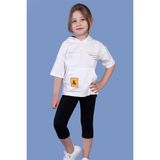 Toontoy Kids Kız Çocuk Baskılı Kapüşonlu Kanguru Cepli Taytlı Takım - 6 Yaş - Ekru