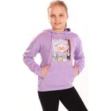 Toontoy Kids Kız Çocuk Baskılı Sweatshirt - 12 Yaş - Lila