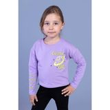 Toontoy Kids Kız Çocuk Baskılı Tişört - 3 Yaş - Lila