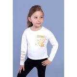 Toontoy Kids Kız Çocuk Baskılı Tişört - 4 Yaş - Ekru