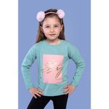 Toontoy Kids Kız Çocuk Baskılı Tişört - 5 Yaş - Yeşil