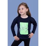 Toontoy Kids Kız Çocuk Baskılı Tişört - 8 Yaş - Lacivert