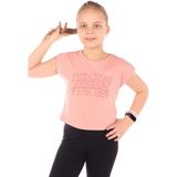 Toontoy Kids Kız Çocuk Baskılı Tişört10 - 10 - 11 Yaş - Koyu Pudra