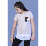 Toontoy Kids Kız Çocuk Göğsü Cepli Pul Nakışlı Tunik - 14 Yaş - Kahverengi
