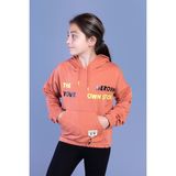 Toontoy Kids Kız Çocuk Kanguru Cepli Baskılı Sweatshirt - 10 Yaş - Kiremit