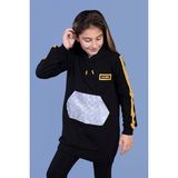 Toontoy Kids Kız Çocuk Kanguru Cepli Reflektör Detaylı Sweatshirt - 8 Yaş - Siyah