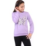 Toontoy Kids Kız Çocuk Kelebek Işlemeli Sweatshirt - Lila - 4 - 5 Yaş