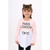 Toontoy Kids Kız Çocuk Paris London Baskılı T-Shirt - Pudra - 8 Yaş