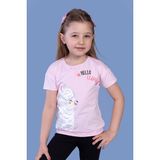 Toontoy Kids Kuzu Baskılı Açık Pembe Kız Çocuk T-shirt