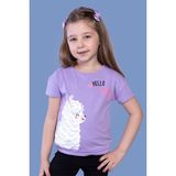Toontoy Kids Kuzu Baskılı Lila Kız Çocuk T-shirt