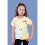 Toontoy Kids Kuzu Baskılı Sarı Kız Çocuk T-shirt