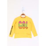 Toontoy Kids Letis Go Baskılı Sarı Kız Çocuk T-shirt