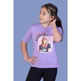 Toontoy Kids Power Baskılı Lila Kız Çocuk T-shirt