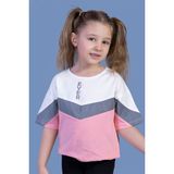 Toontoy Kids Reflektör Detaylı Garnili Pembe Kız Çocuk T-shirt