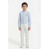 Toontoy Kids Toontoy Erkek Çocuk 2li Takım Hakim Yaka Düğmeli Uzun Kollu Gömlek - Beli Bağlamalı Normal Paça Pantolon 14259 - 4 - 5 Yaş - Mavi