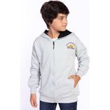 Toontoy Kids Toontoy Erkek Çocuk Baskılı Kapşonlu Hırka - Gri - 10 - 11 Yaş