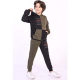 Toontoy Kids Toontoy Erkek Çocuk Kanguru Cepli Eşofman Takım - Haki - 13 - 14 Yaş