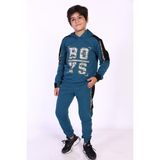 Toontoy Kids Toontoy Erkek Çocuk Kapüşonlu Baskılı Eşofman Takımı - 10 - 11 Yaş - Koyu Petrol