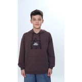 Toontoy Kids Toontoy Erkek Çocuk Relax Fit Kapüşonlu Cepli Düşük Omuz Baskılı Sweatshirt - 2 İplik