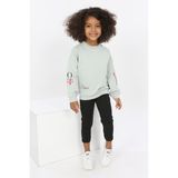 Toontoy Kids Toontoy Kız Bebek Believe Baskılı Sweatshirt - Yeşil - 1 Yaş