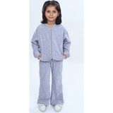 Toontoy Kids Toontoy Kız Çocuk 2'li Takım Kapüşonlu Fermuarlı Cepli Sweatshirt & Beli Lastikli Bol Paça Eşofman Altı - Kadife