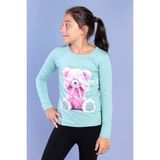 Toontoy Kids Toontoy Kız Çocuk Ayıcık Baskılı Tişört - 8 Yaş - Yeşil