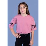 Toontoy Kids Toontoy Kız Çocuk Baskılı Crop Tişört - 8 Yaş - Gül Kurusu