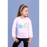 Toontoy Kids Toontoy Kız Çocuk Baskılı Kol Ucu Lastikli Sırtı Nakış Detaylı Tişört - 3 Yaş - Açık Pembe