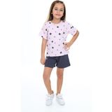 Toontoy Kids Toontoy Kız Çocuk Baskılı Şortlu Takım - Açık Lila - 2 Yaş