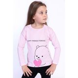 Toontoy Kids Toontoy Kız Çocuk Baskılı Tişört - 1 Yaş - Açık Pembe