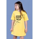 Toontoy Kids Toontoy Kız Çocuk Baskılı Yarım Kol Elbise - 14 Yaş - Sarı