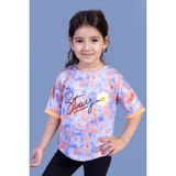 Toontoy Kids Toontoy Kız Çocuk Batik Desenli Baskılı Tişört - 3 Yaş - Turuncu