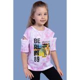 Toontoy Kids Toontoy Kız Çocuk Batik Desenli Dijital Baskılı Tişört - 6 Yaş - Pembe