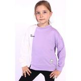 Toontoy Kids Toontoy Kız Çocuk Blok Kesikli Sweatshirt - Lila - 4 Yaş
