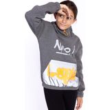 Toontoy Kids Toontoy Kız Çocuk Bol Yaka Reklektörlü Kanguru Cepli Sweatshirt - 6 - 7 Yaş - Antrasit Melanj