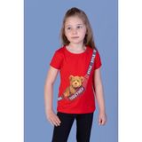 Toontoy Kids Toontoy Kız Çocuk Çanta Baskılı Tişört - 3 Yaş - Kırmızı