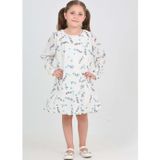 Toontoy Kids Toontoy Kız Çocuk Çiçekli Volanlı Elbise