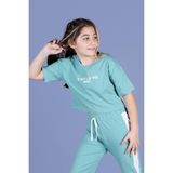 Toontoy Kids Toontoy Kız Çocuk Crop Model Tişört - 14 Yaş - Yeşil
