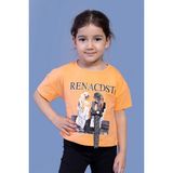 Toontoy Kids Toontoy Kız Çocuk Dijital Baskılı Arkası Detaylı Tişört - 8 Yaş - Turuncu
